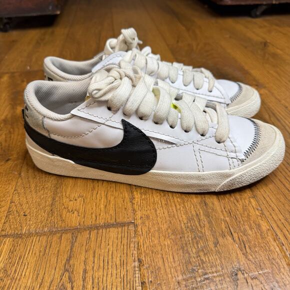 Nike Other - Nike Blazer Low 77 Jumbo Mens Sz 9.5 Shoes White Black Big Swoosh Sneakers